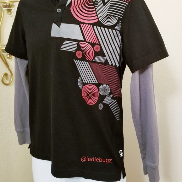 NWOT Polo Shirt, Long Sleeves, Layered Look - Picture 2 of 4